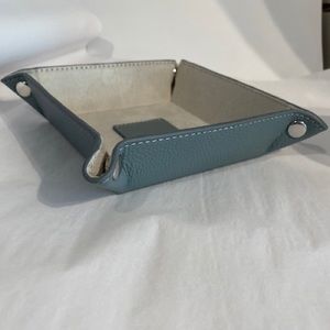 COPY - Blue gray leather valet tray